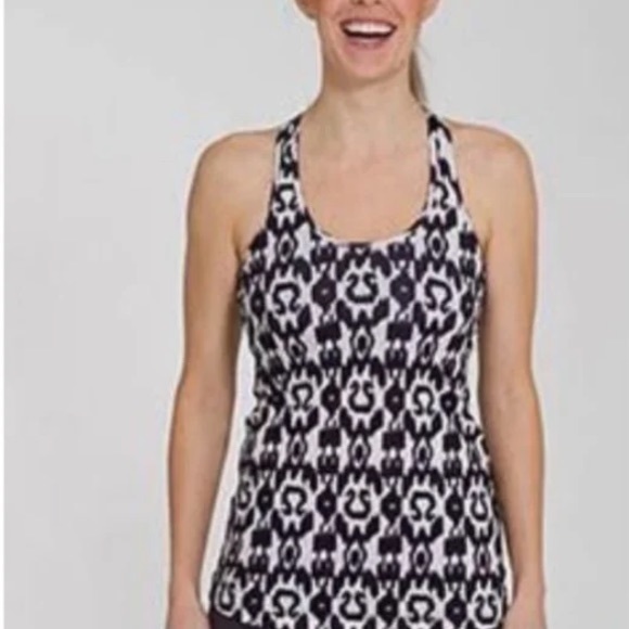 LULULEMON IKAT RACERBACK TANK TOP SIZE 4 - Picture 1 of 10
